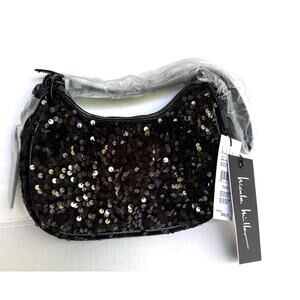 NEW Nicole Miller SEQUIN MINI HANDBAG Buckle Shoulder Purse Zip Evening Bag NWT
